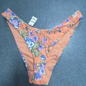 Aerie Peach Floral Bikini Bottom